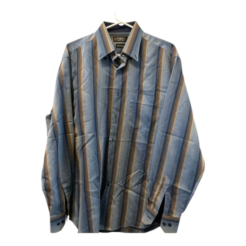 EROS Men's Dress Shirt Made In Italy Size L